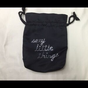 Vintage Victoria’s Secret Black Satin Rhinestone Sexy Little Things Pouch